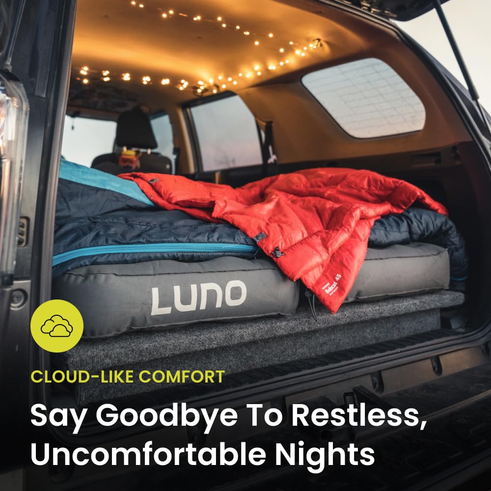 Luno AIR Mattress 2.0 - Premium Car Camping Air Bed for Jeep Cherokee, Volkswagen Tiguan, Ford Bronco Sport | Portable Inflatable Sleeping Pad for Road Trips & Outdoor Adventures
