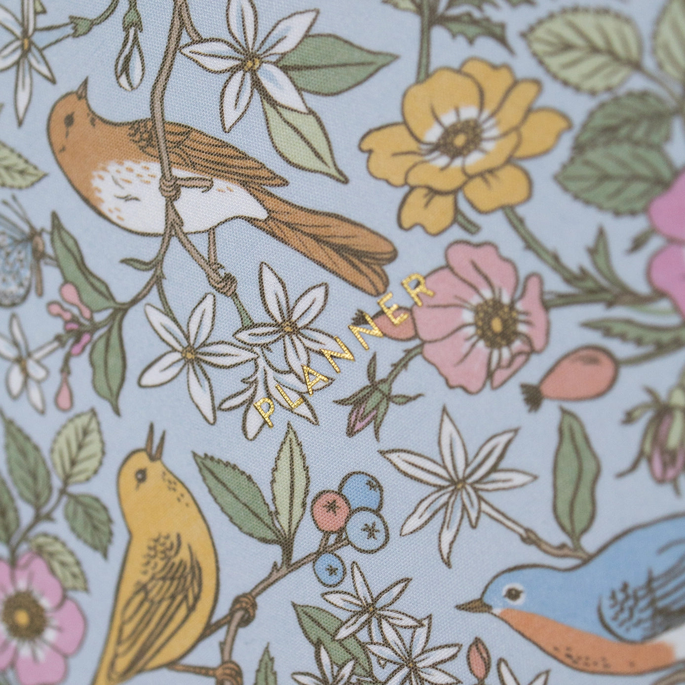 Botanica Paper Co. Linen Bound Undated Weekly Planner with Song Birds Design - Perfect for Daily Planning, Journaling & Productivity | Office, School & Home Use