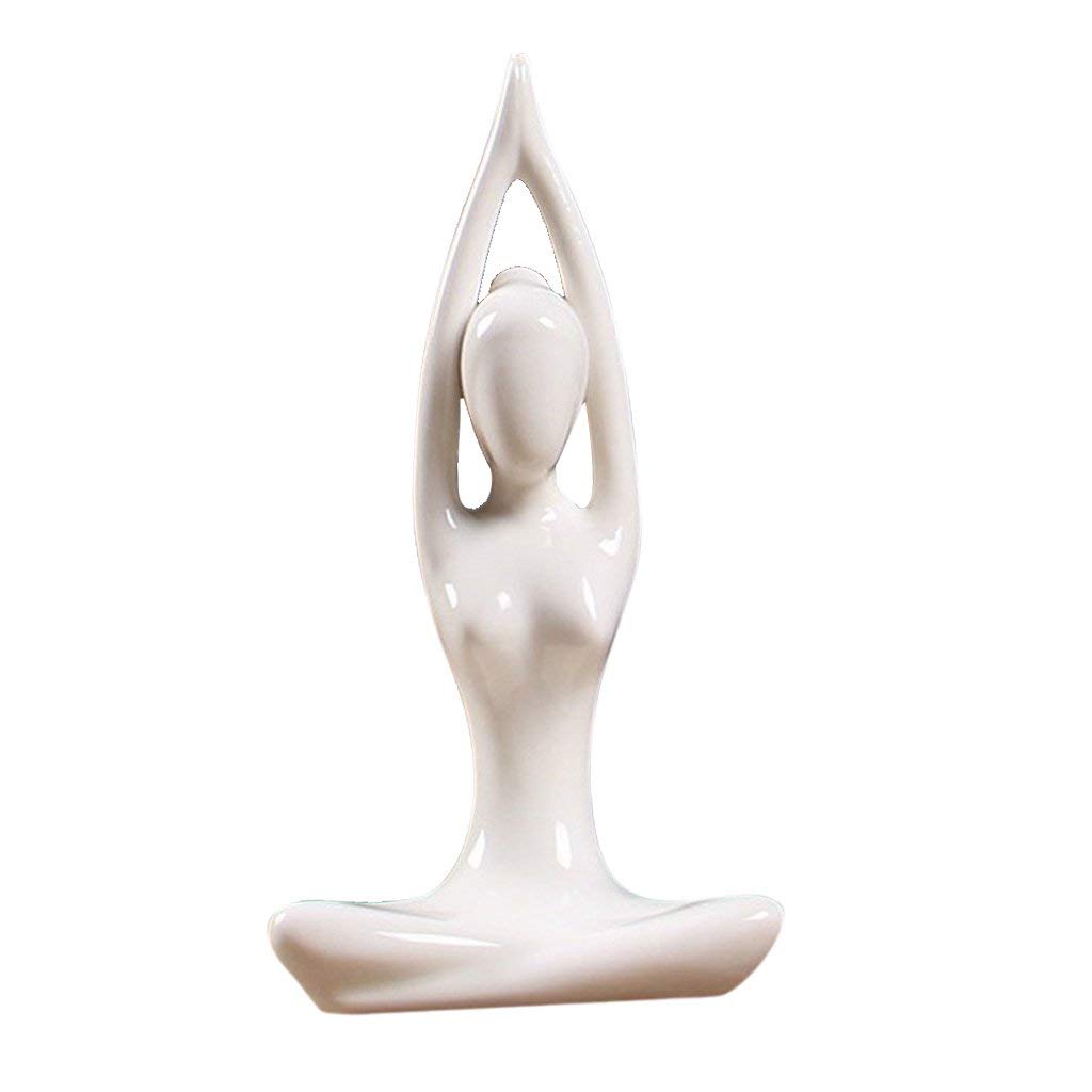 Ceramic Yoga Buddha Statue for Meditation - Handcrafted Zen Sculpture for Home, Office, Yoga Studio & Garden Decor | Perfect for Meditation Spaces, Feng Shui & Gift Giving