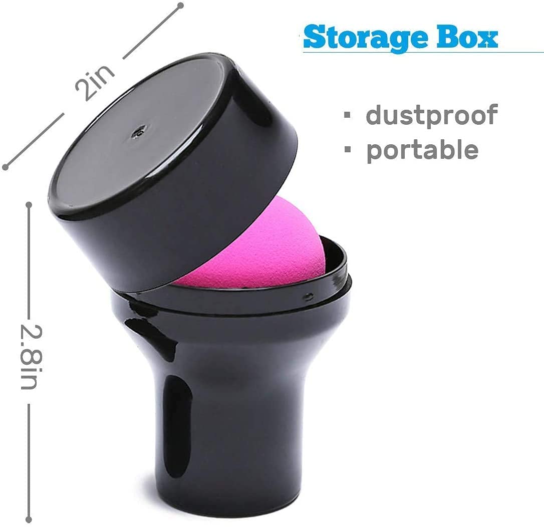 Pink Shimmer Professional Makeup Beauty Blender Sponge with Storage Case - 2 Pack for Flawless Foundation & Concealer Application | Perfect for Travel & Everyday Makeup