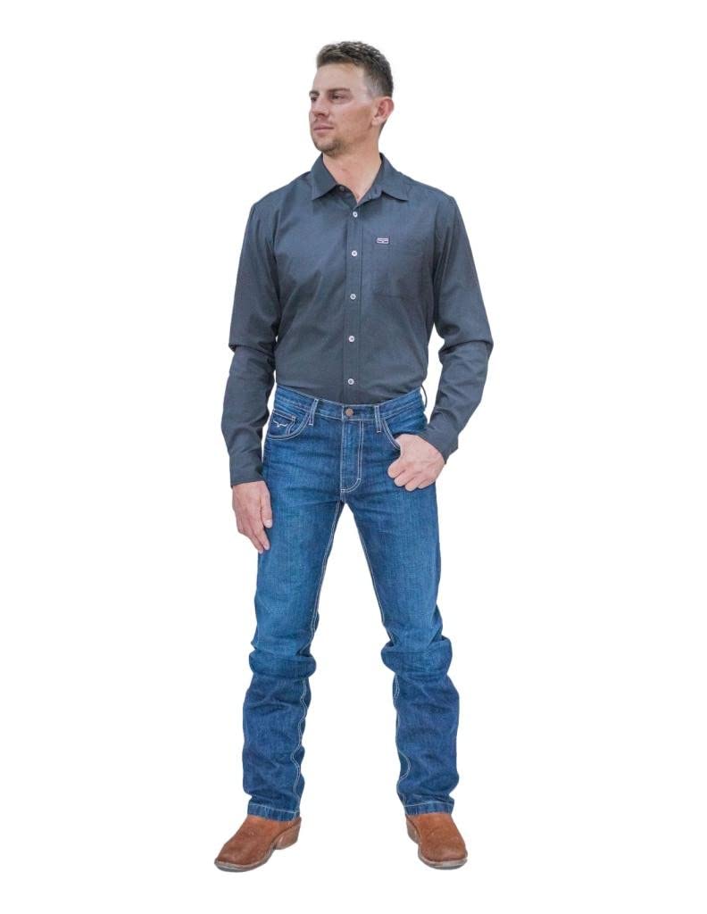 Kimes Ranch Men's Thomas Dark Wash Straight Bootcut Riding Jeans - Durable Western Denim for Horseback Riding & Casual Wear