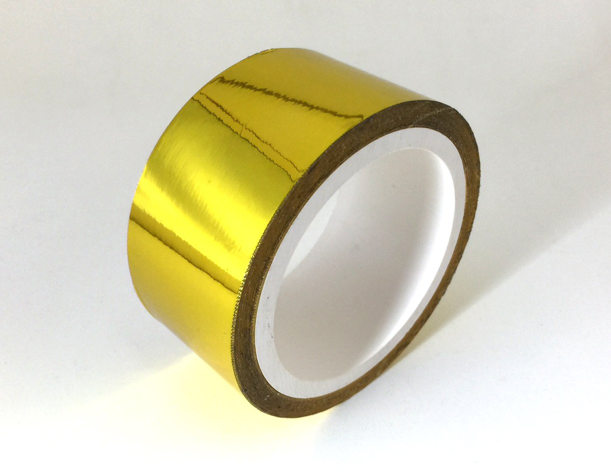 High Temperature Reflective Gold Self Adhesive Tape - 15ft x 2in Heat Resistant Tape for HVAC, Automotive, and Industrial Applications