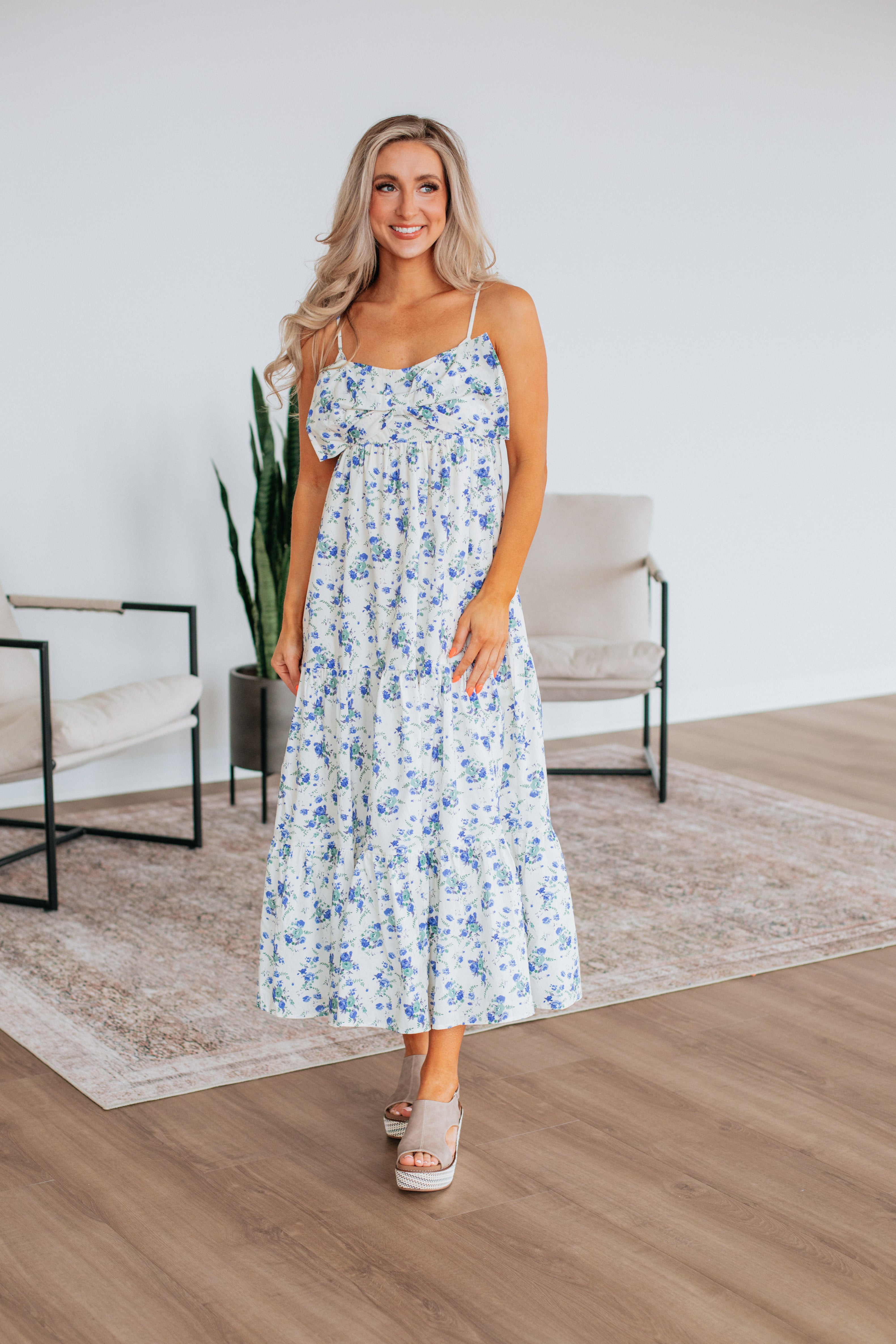 Haisley Floral Dress for Women - Summer Flowy Boho Maxi Dress with Pockets - Perfect for Beach Vacation, Date Night & Outdoor Parties