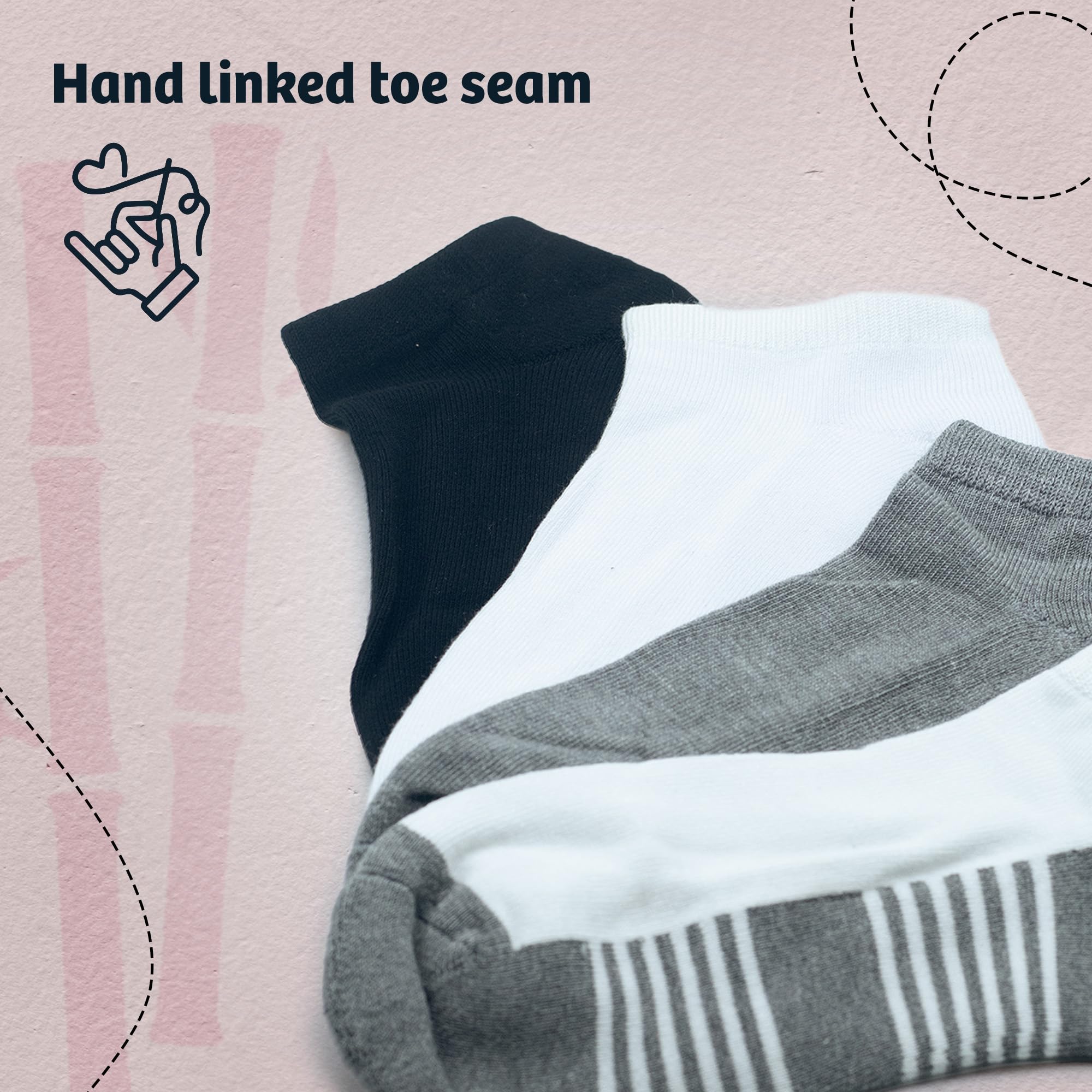 **Silky Toes Kids Bamboo Athletic Seamless Ankle Socks with Cushion - 3 or 6 Pairs No Show Socks for Boys & Girls - Breathable, Soft & Comfortable for Sports, School & Everyday Wear**