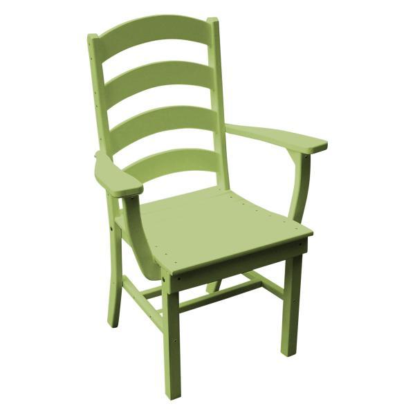 Ladderback Dining Chair with Arms - Solid Wood Kitchen & Dining Room Furniture for Home, Restaurant & Cafe Use