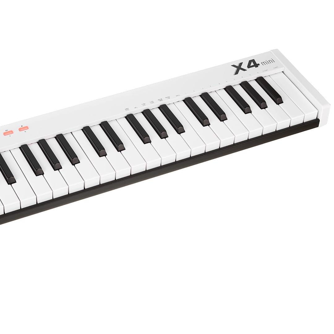 MIDIPLUS X4 Mini MIDI Keyboard Controller - 32 Keys, USB Powered, Portable & Lightweight for Music Production, Studio Recording & Live Performance (White)