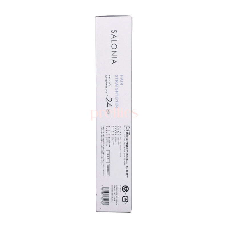Salonia 24mm Ceramic Hair Straightener - Professional Flat Iron for Smooth & Shiny Hair (White) | Perfect for Home Use, Travel & Salon Styling