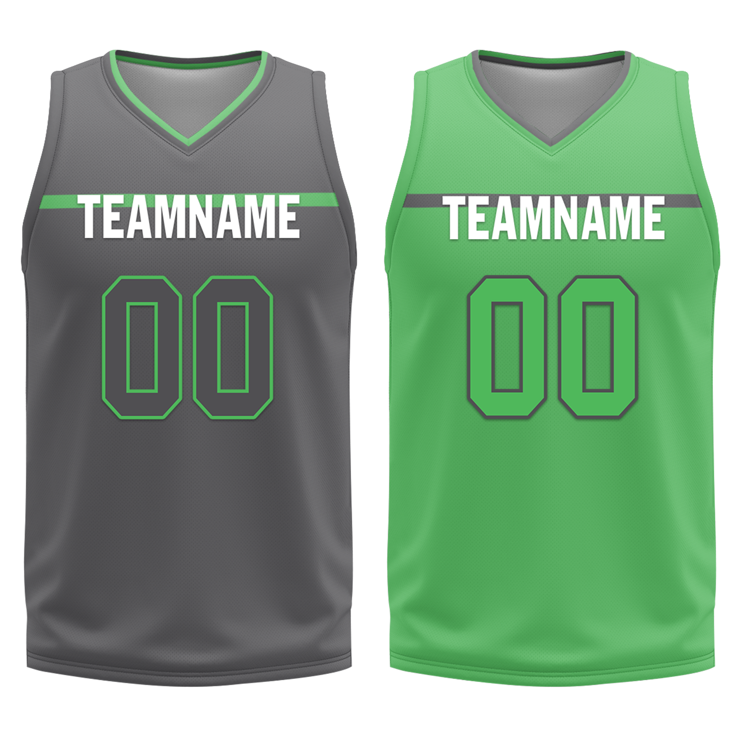 Custom Gray & Green Reversible Basketball Jersey - Personalized Classic Style Uniform for Men & Women | Perfect for Team Games, Training, and Fan Apparel (BBJR D017046)