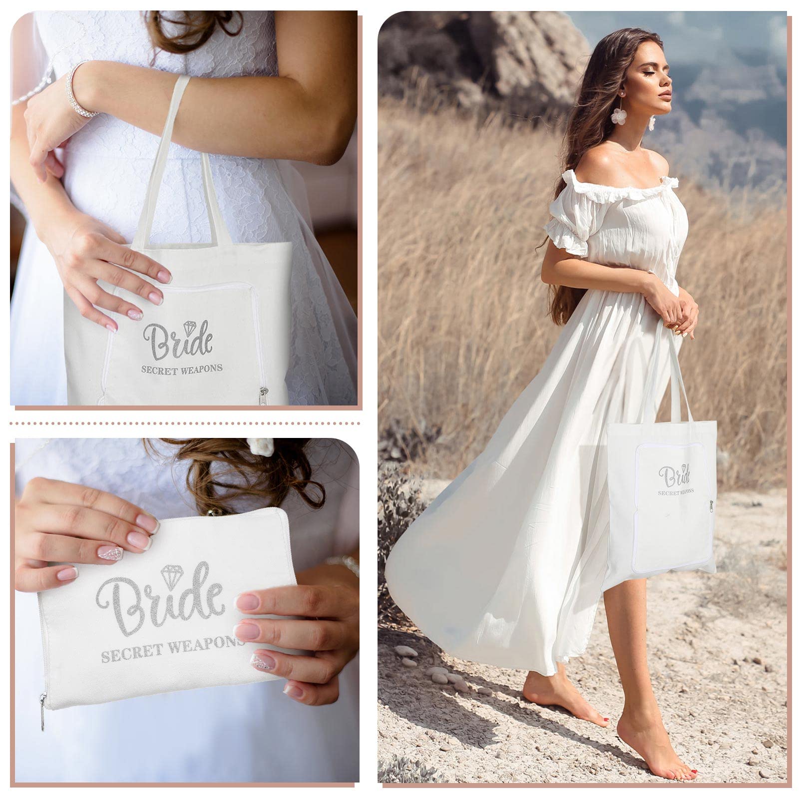 Bride Wedding Slippers & Satin Robes Set - Bridal Party Gifts for Bride & Bridesmaids