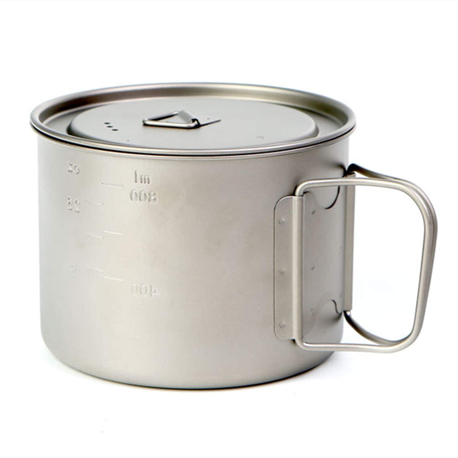 BIVOUAC 900ml Titanium Pot with Lid - Lightweight Titanium Camping Cookware Set, Backpacking Coffee Cup for Outdoor Cooking, Hiking & Camping Trips