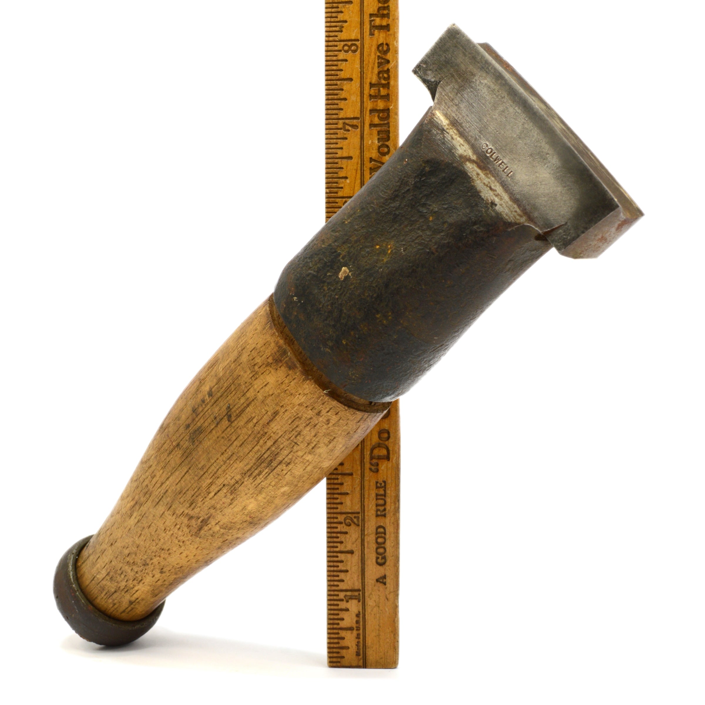Vintage Cooper's Hoop Band Driver - Stamped Colwell Primitive Barrel Maker Tool for Antique Woodworking & DIY Barrel Restoration Projects
