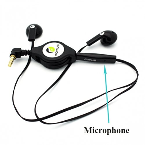 Retractable Wired Stereo Earbuds with Microphone - Compatible with Kindle Fire HD 6/7/8.9, Kindle Fire HDX 7/8.9, Kindle Keyboard 3G & Paperwhite - Perfect for Reading, Music & Hands-Free Calls