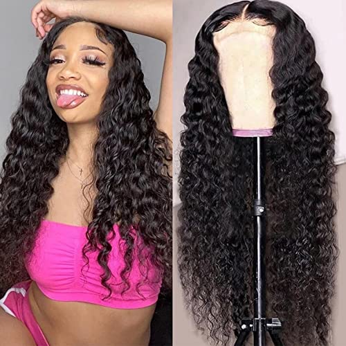 Unipearl 20 Inch Curly Lace Front Wig - 4x4 Deep Wave Human Hair Wig for Black Women | Pre-Plucked 180 Density Brazilian Hair | Glueless HD Transparent Lace | Wet & Wavy Style | Perfect for Daily Wear, Parties & Special Occasions