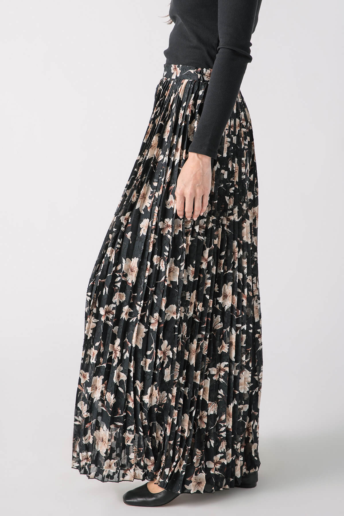 By Together Floral Pleated Pants for Women - High Waisted Wide Leg Palazzo Trousers - Boho Chic Summer Vacation Outfit for Beach, Party & Casual Wear
