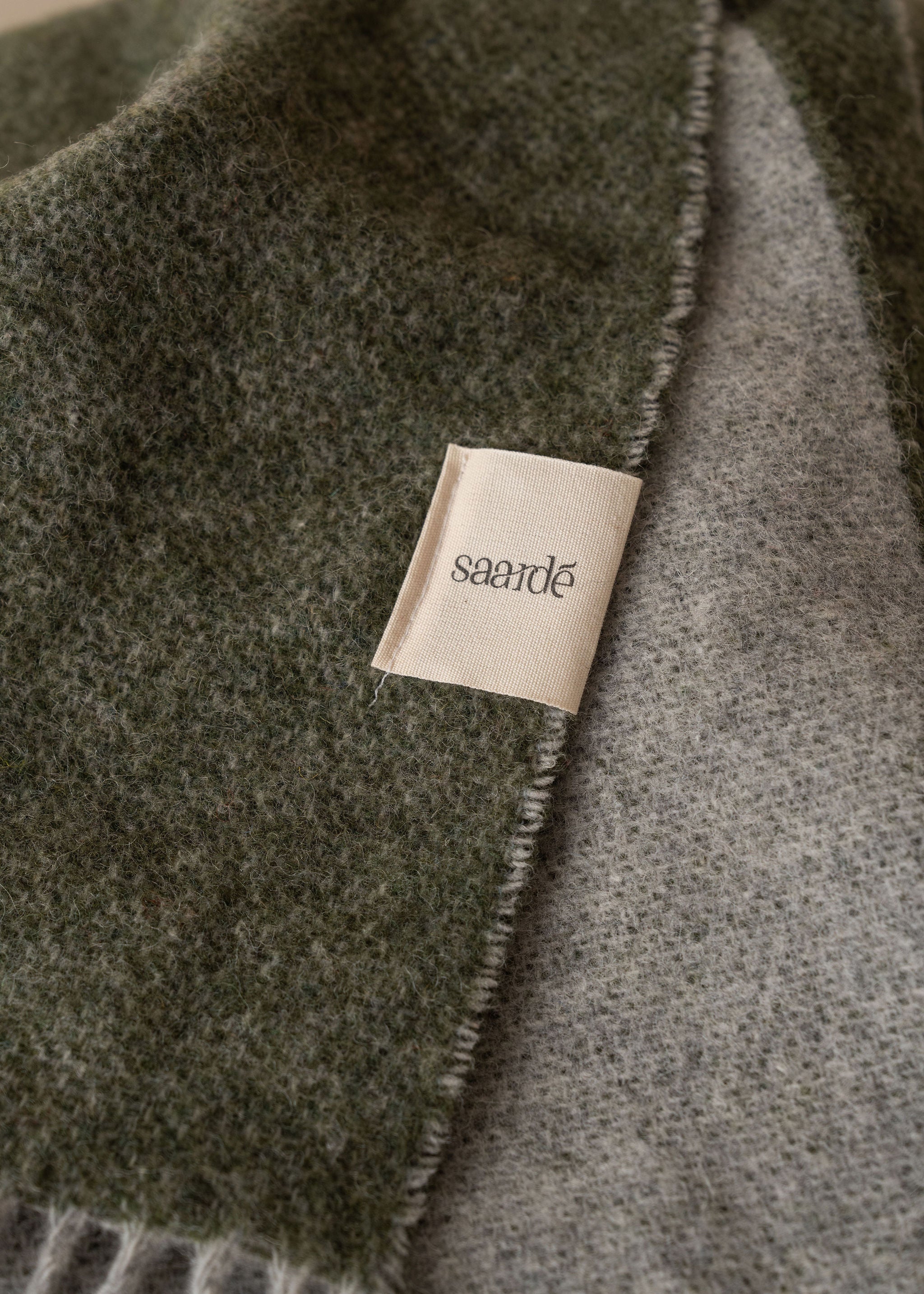 Premium Merino Wool Throw Blanket - Soft & Warm Olive/Grey - Perfect for Cozy Nights, Living Room, Bedroom & Gifts