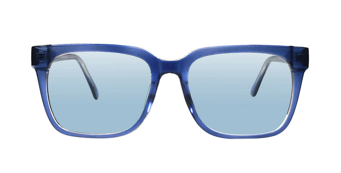 Stylish Translucent Blue Violet Reading Sunglasses ST6179 - UV Protection for Outdoor Reading & Driving