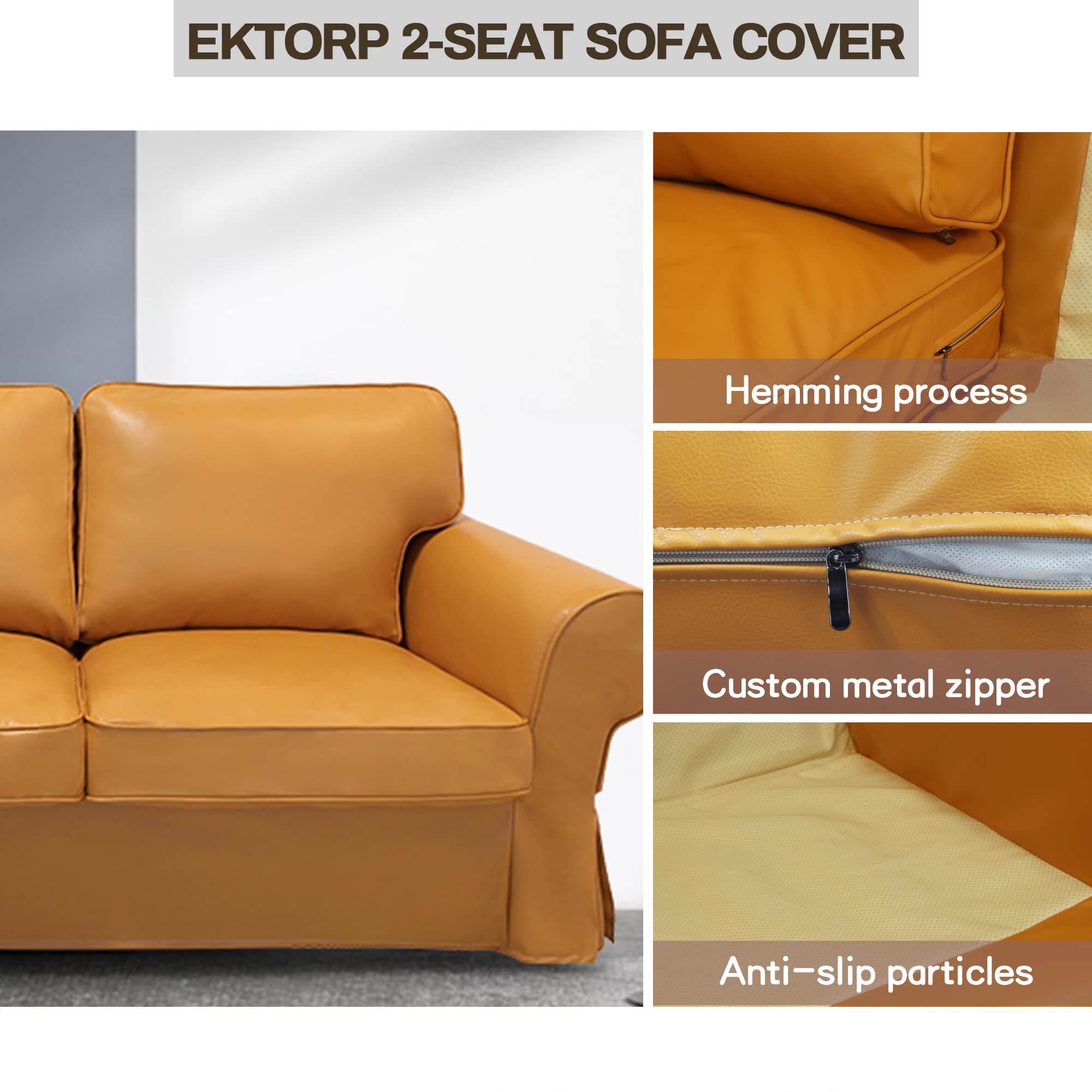 Premium IKEA Ektorp Armchair & Sofa Slipcovers - Washable Couch Covers, Cushion Covers for Sectional Sofas (1 Seat, T-32) - Perfect for Living Room, Office & Home Decor