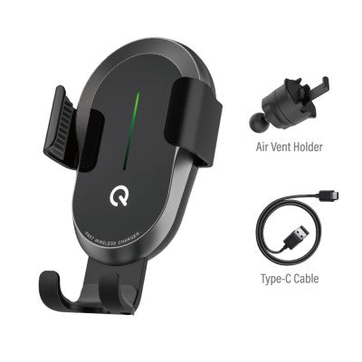 iQuick Z5 15W Fast Wireless Charging Car Mount Holder - Auto Gravity Sensor for iPhone 15/14/13/12, Samsung Galaxy S23/S22 - Perfect for Safe Hands-Free Driving & GPS Navigation