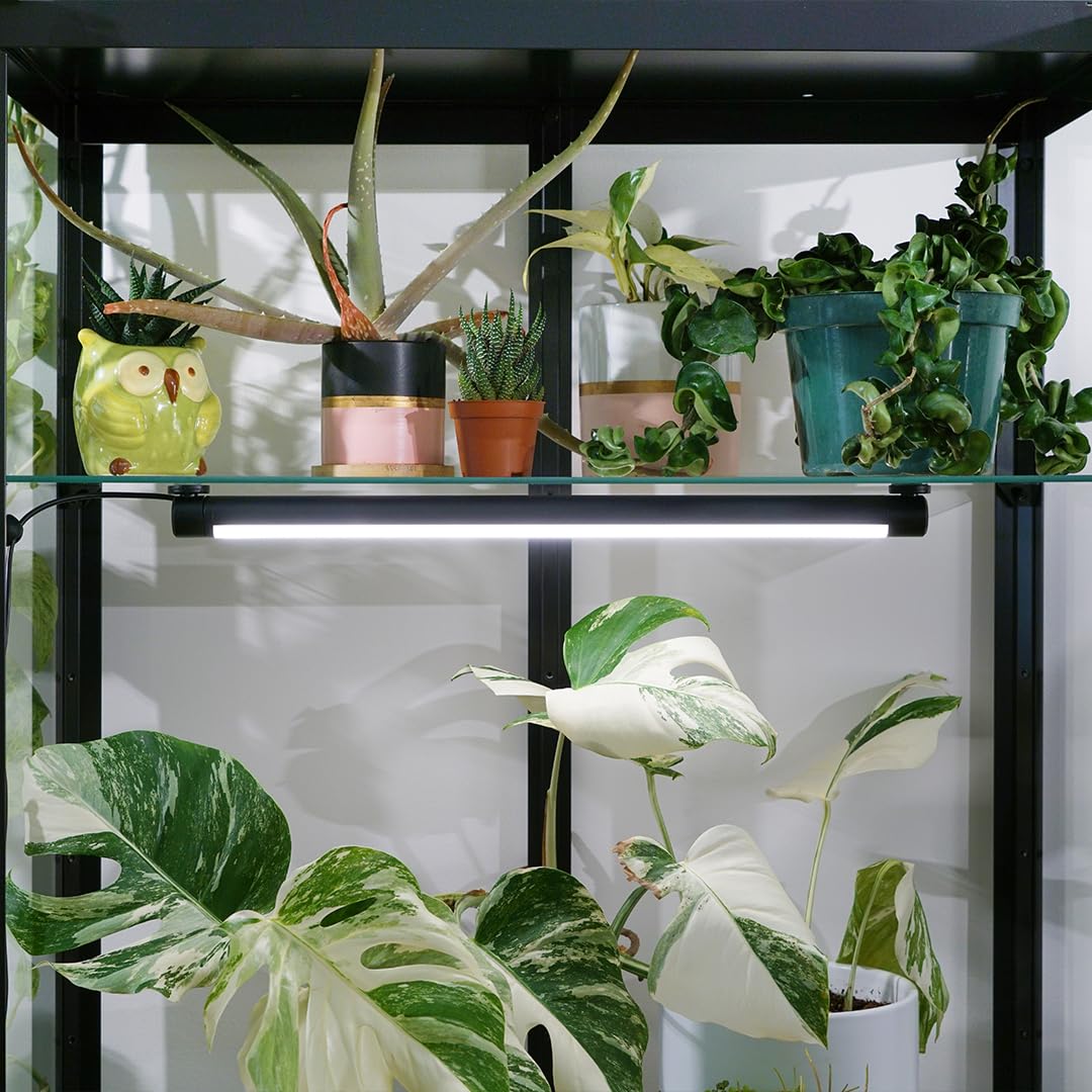 Soltech Solutions Grove™ LED Grow Light Bar - Under Cabinet, Shelving & Wall Mount LED Plant Light for Indoor Plants, Herbs & Seedlings - Touch Control Dimmer (Black) - Perfect for Kitchen, Office & Home Garden Plant Growth
