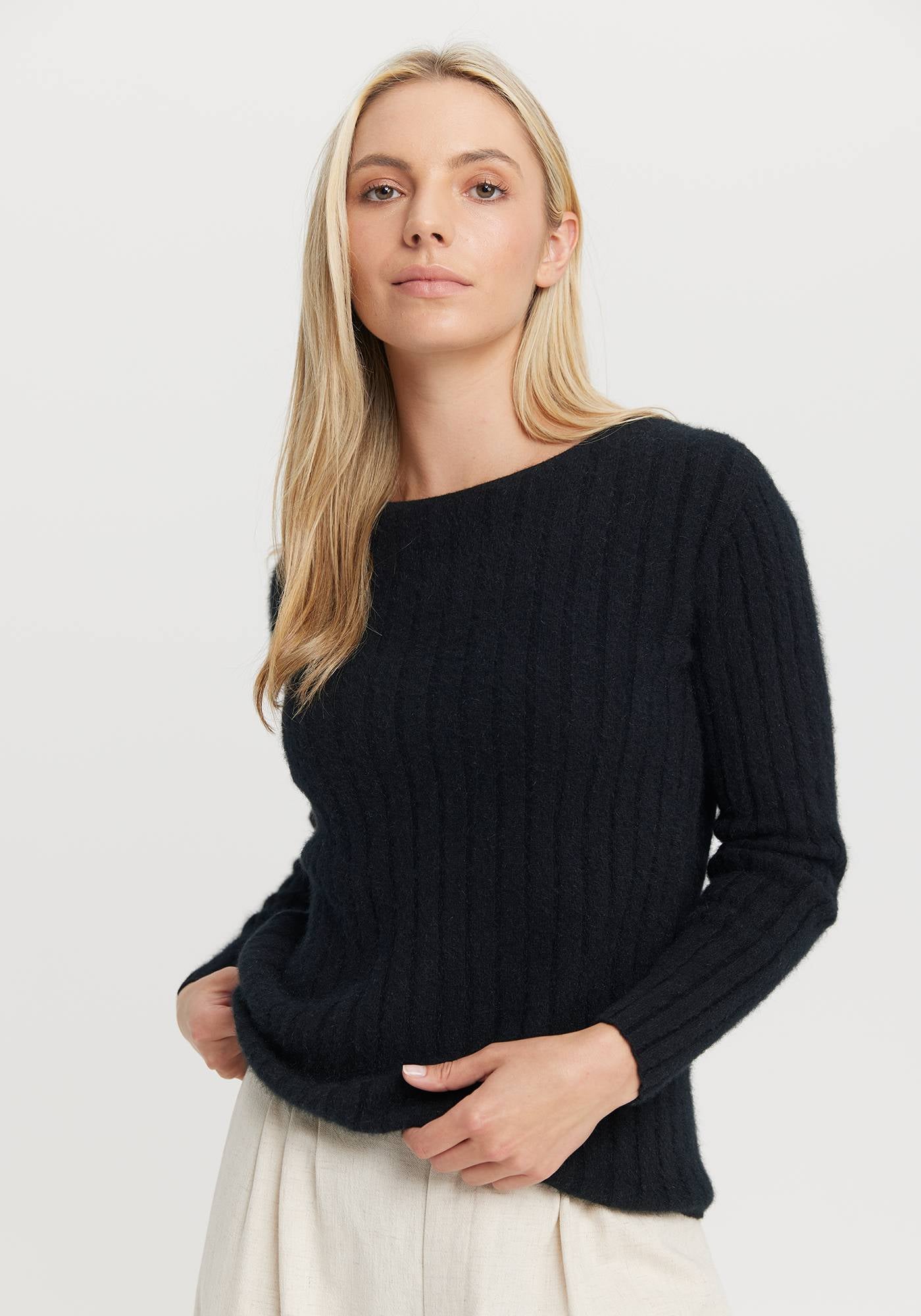 Kapua Rib Crew Neck Sweater for Women - Soft & Comfortable Knit Pullover - Perfect for Casual Wear, Office & Fall Outfits
