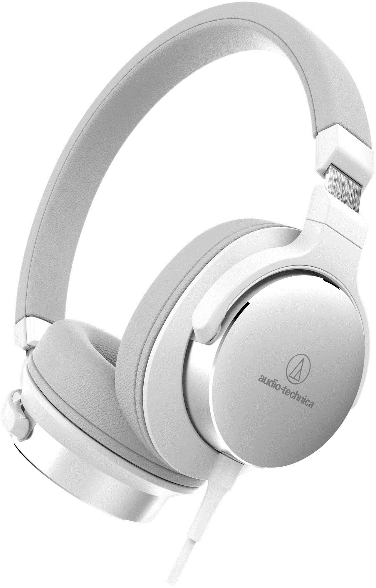 Audio-Technica ATH-SR5WH White On-Ear High-Resolution Headphones with Deep Bass - Perfect for Music Lovers, Travel & Studio Monitoring