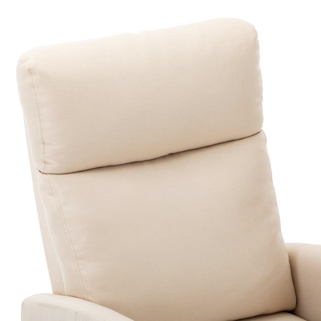 Premium Massage Recliner Chair with Adjustable Positions - Ergonomic Living Room & Bedroom Reclining Chair for Home Theater, Gaming & Relaxation - Soft Cream Fabric Upholstery - Perfect for Movie Nights, Gaming Sessions & Stress Relief