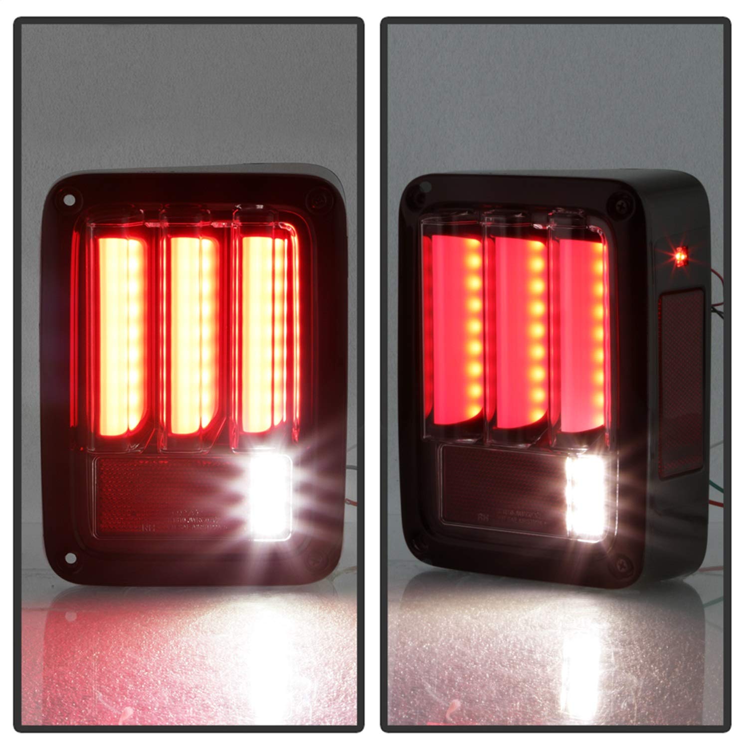 Spyder Auto 5084798 LED Tail Lights for Jeep Wrangler JK JKU 2007-2018 - Red Clear Sequential Turn Signal Light Bar | Upgrade for Off-Road & Night Driving Safety
