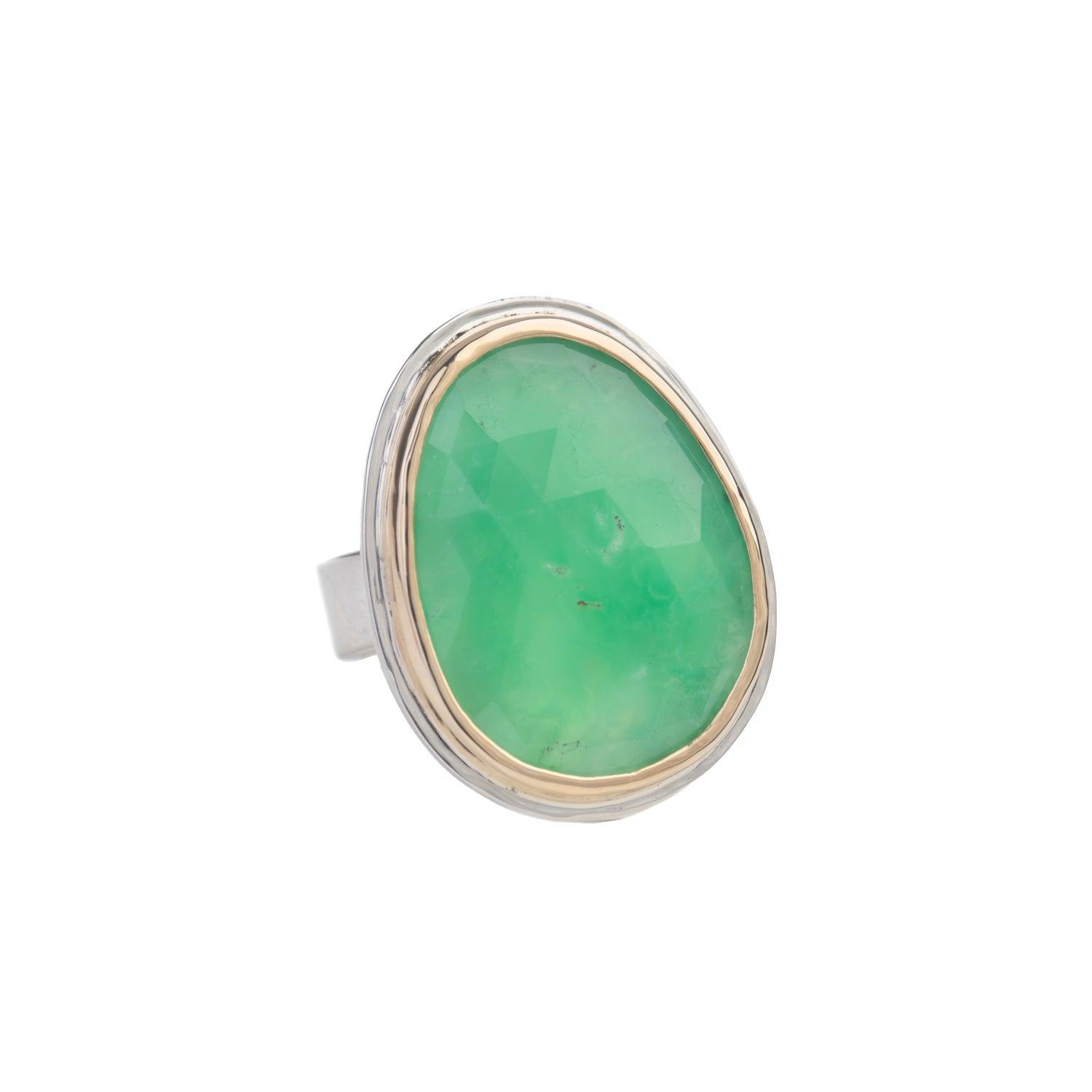 Natural Chrysoprase Gemstone Rings for Women - Elegant Green Stone Jewelry for Everyday Wear & Special Occasions