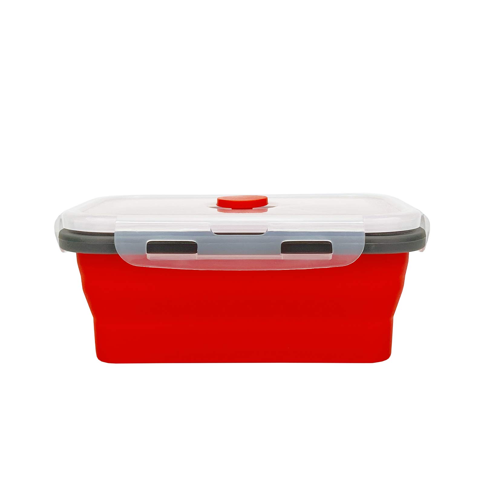 CARTINTS 3-Pack Collapsible Silicone Food Storage Containers with Lids - 500ml BPA-Free Microwave & Freezer Safe Bowls for Meal Prep, Camping, Travel, Office Lunch & Picnics - Space Saving Design (Red)