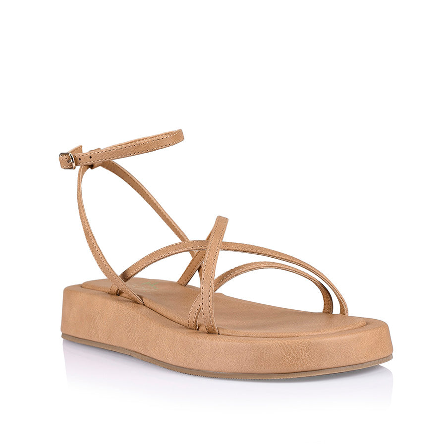 Bondi Flatform Sandals for Women - Comfortable Caramel Softee Summer Beach Slides | Perfect for Vacation, Poolside, and Casual Outfits