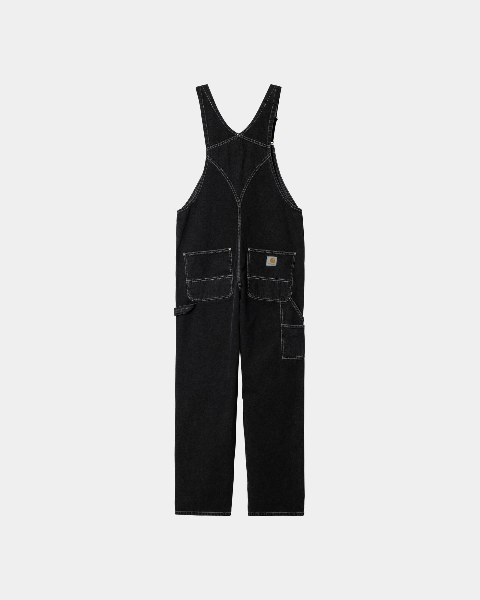 Men's Black Stone Washed Denim Bib Overalls - Durable Workwear for Farming, Construction & Outdoor Activities
