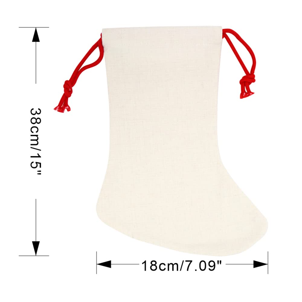 10-Pack Sublimation Blank Christmas Stockings 15