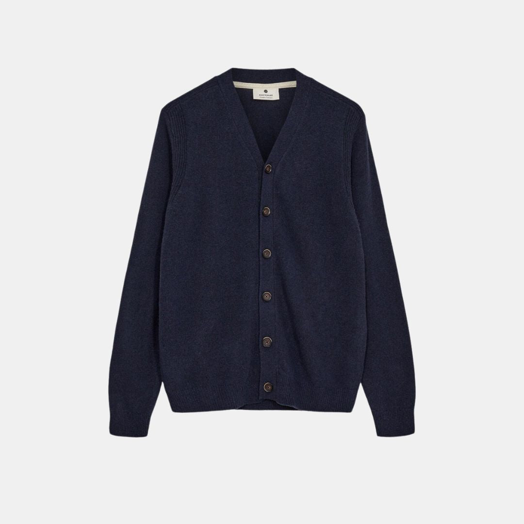 Aksvend Lambswool Cardigan for Women - Soft & Warm Dark Navy Wool Sweater | Perfect for Fall, Winter & Casual Outfits