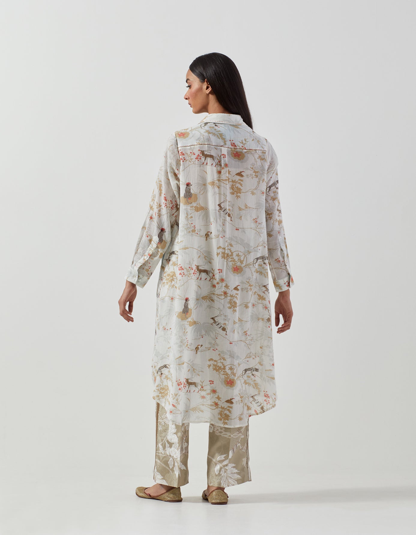 Elegant Usha Dress in Soft Cotton Crepe - Ivory Color for Women | Perfect for Weddings, Parties & Special Occasions