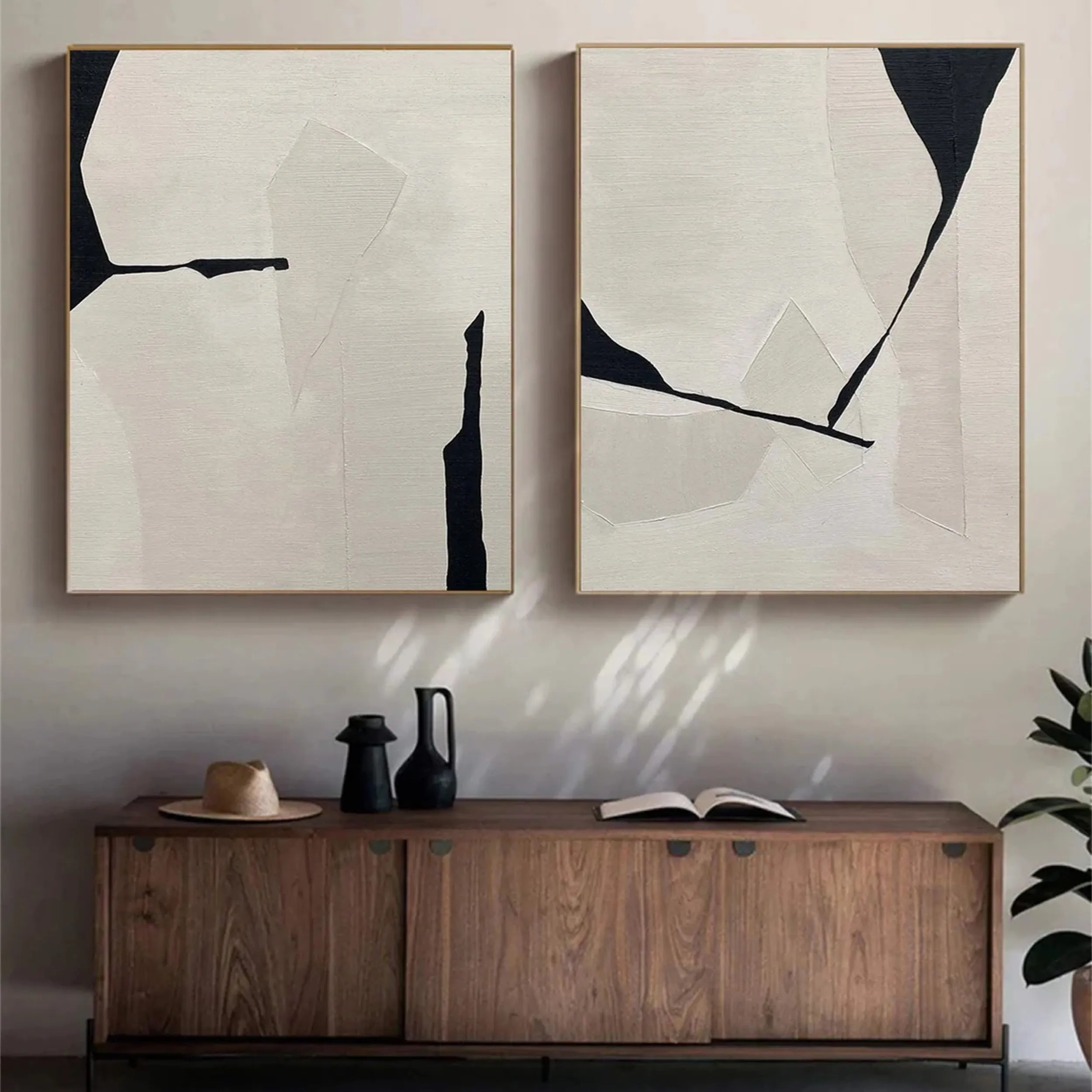 Abstract Tranquility Set of 2 Wall Art Paintings - Modern Minimalist Canvas Prints for Living Room, Bedroom & Office Decor #WS126