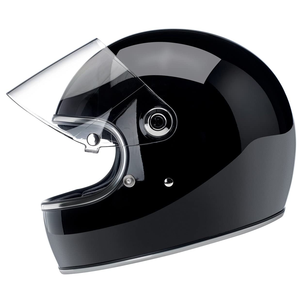 Biltwell Gringo S ECE DOT Approved Full Face Motorcycle Helmet with Shield - Gloss Black for Urban Commuting & Long-Distance Riding