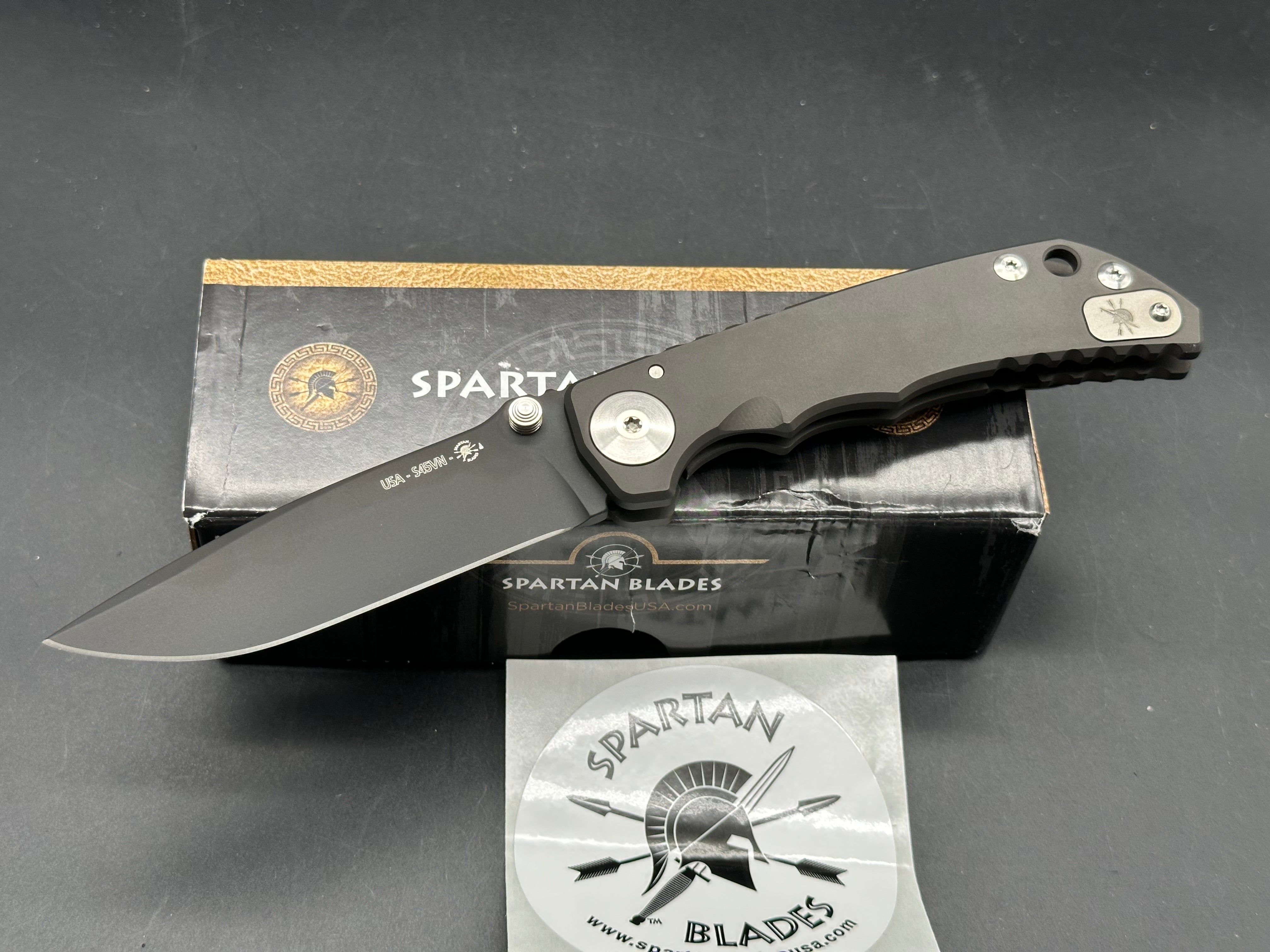 Spartan Blades Harsey Folder Tactical Knife - S45VN Steel Blade with Black PVD Coating | EDC, Outdoor Survival, Camping & Hunting Gear