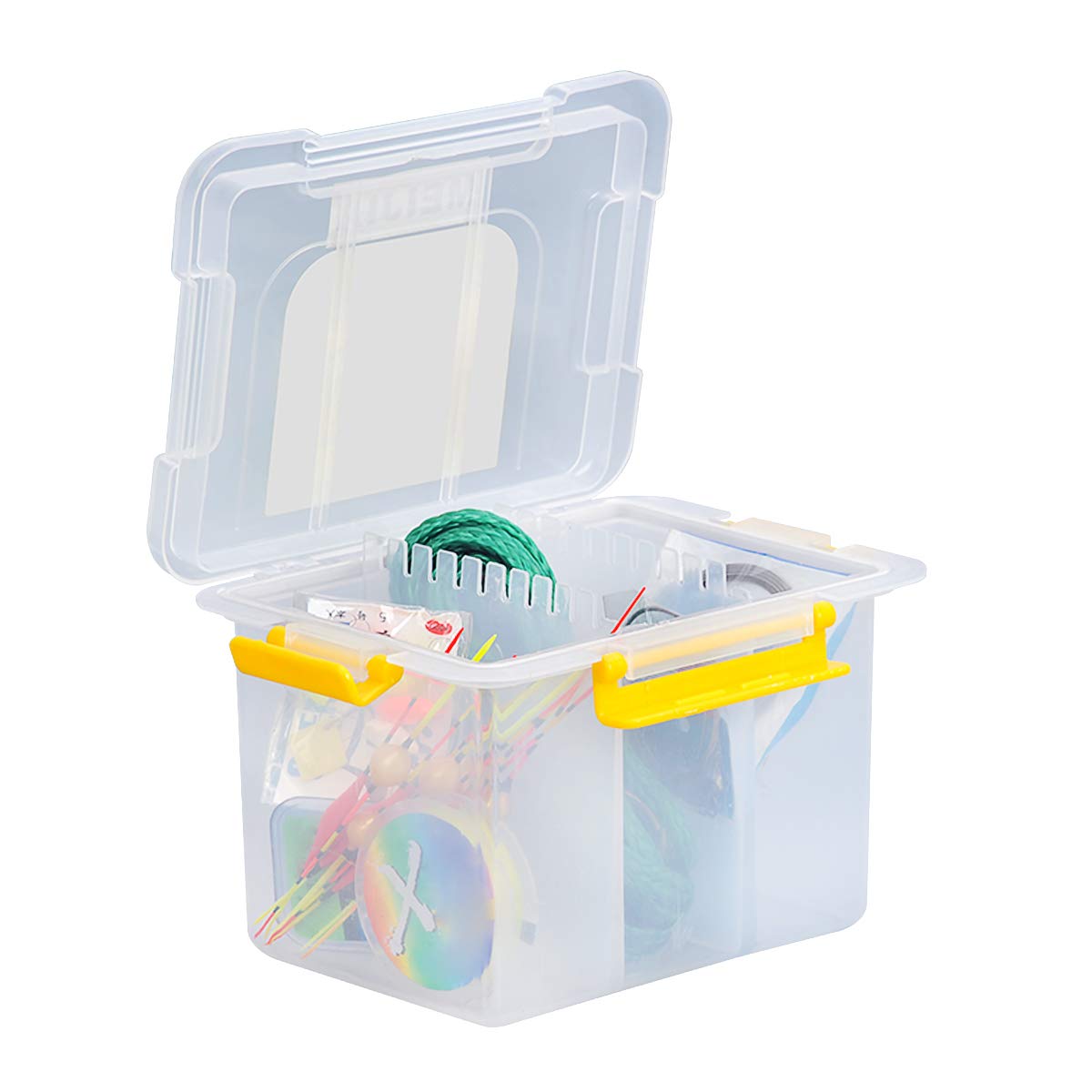 MEIJIA Plastic Tool Organizer Box with Removable Dividers - 7.5 Inch Storage Container for Workshop, Garage & Craft Supplies | Durable Toolbox for Screws, Nails & Small Parts Organization
