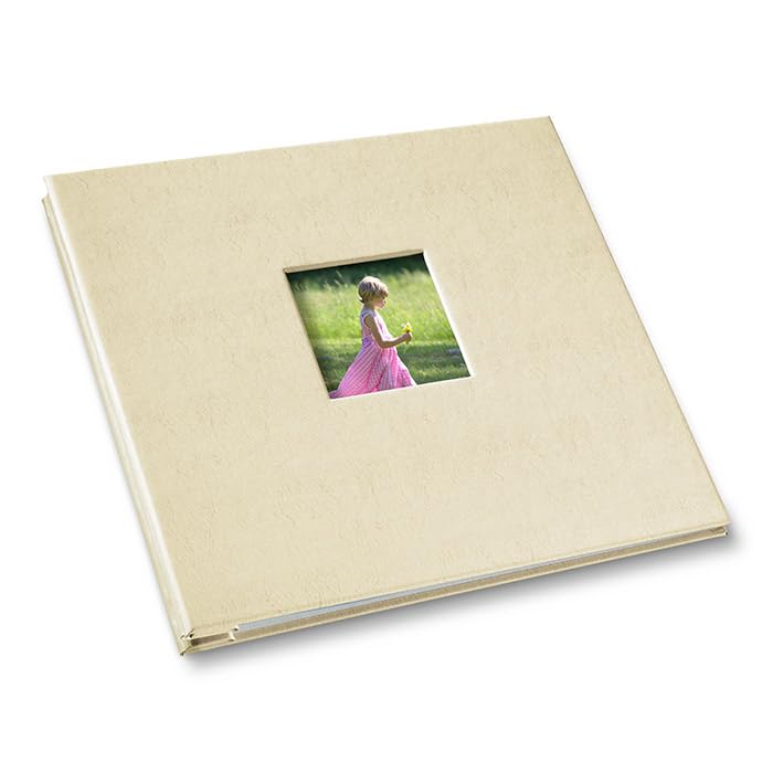 Gallery Leather Yarmouth 12x12 Scrapbook Album - Freeport Ivory - 12.75