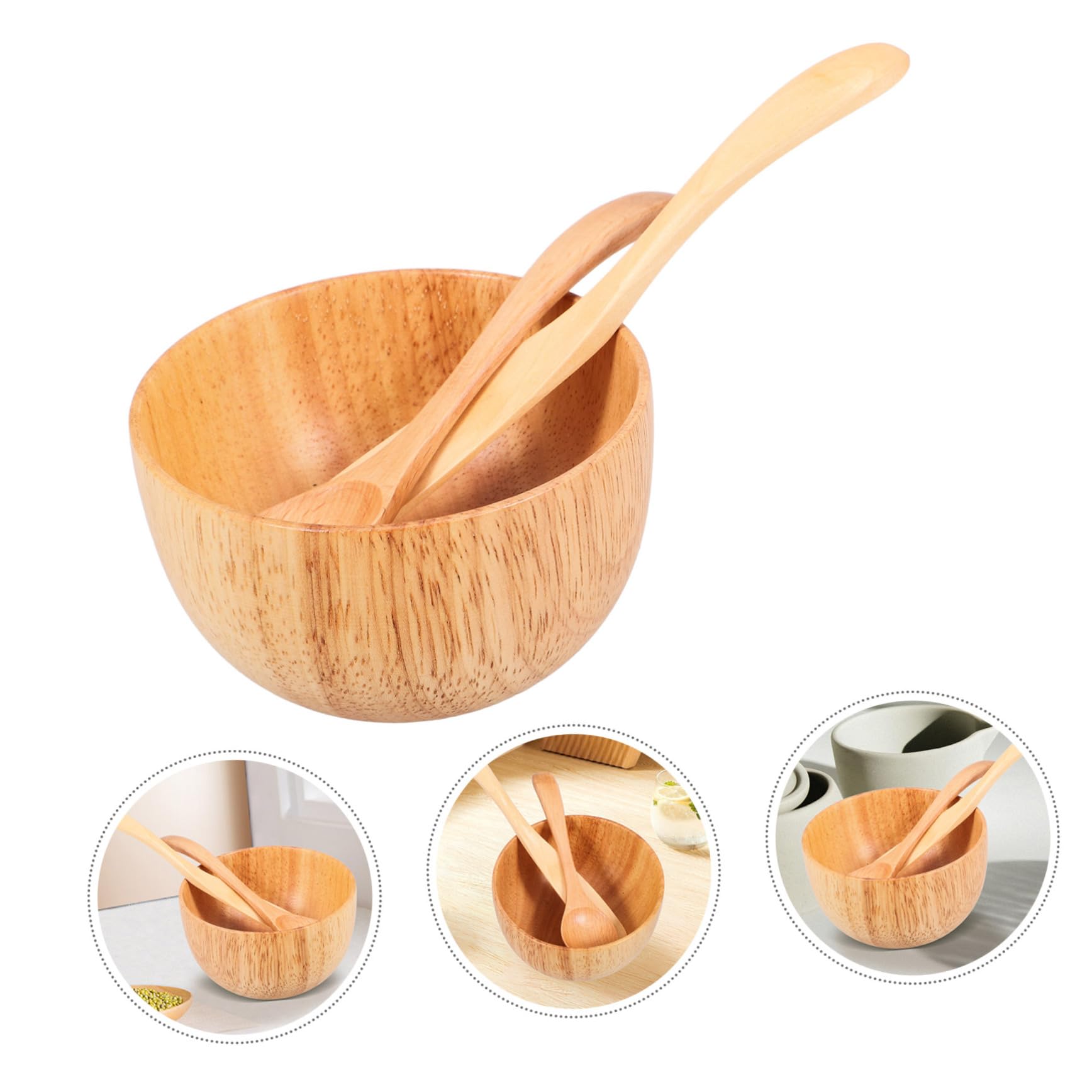 Didiseaon 1 Set Wooden Facial Mask Mixing Bowl & Spatula - DIY Skincare Tools for Clay Masks, Peel-off Masks & Beauty Treatments | Natural Wood Mask Bowl for Spa, Home Facial & At-Home Skincare Routine
