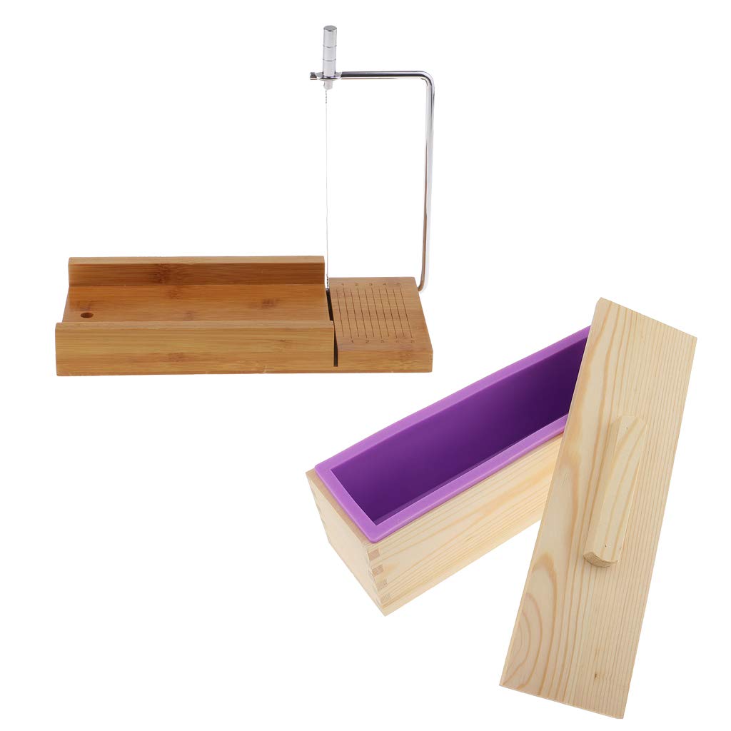 Premium 2-Piece Wooden Soap Cutter with Stainless Steel Wire Slicer - Handmade Soap Making Kit for DIY Soap Loaf Cutting - Perfect for Crafting, Gifts & Home Spa Use
