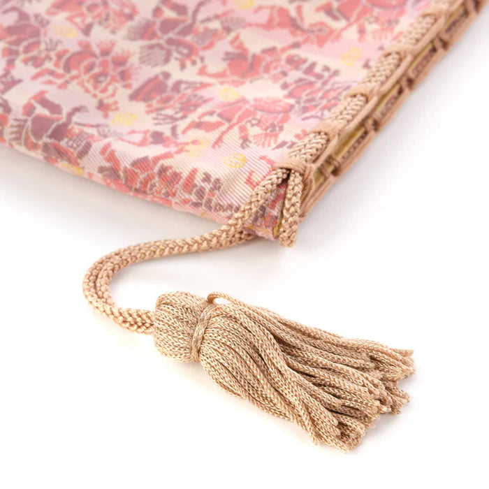 Nishijin Woven Small Drawstring Bag - Aztec Mythology Inspired Handmade Purse | Traditional Japanese Craft from Kyoto | Perfect for Coins, Jewelry & Gift Giving