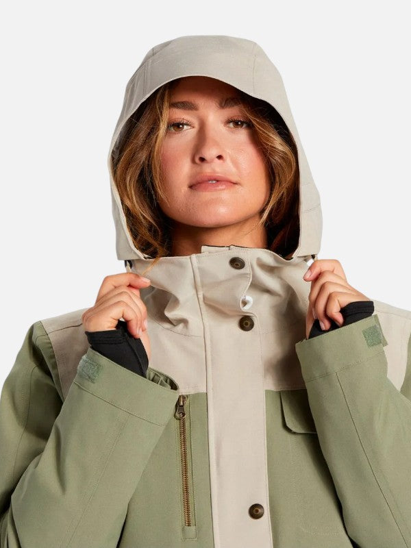 DC Women's Liberate Green Snow Jacket - Waterproof Winter Coat for Skiing, Snowboarding & Outdoor Adventures