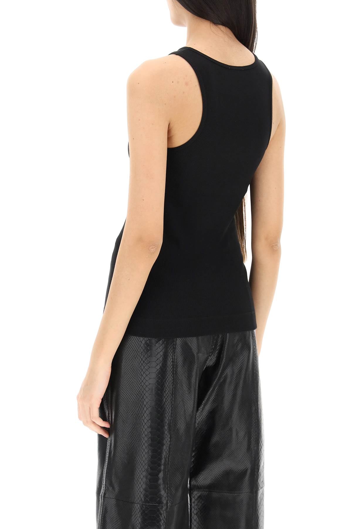 By Malene Birger Ribbed Organic Cotton Tank Top for Women - Comfortable & Stylish Summer Essential for Casual Wear, Layering, and Beach Outfits