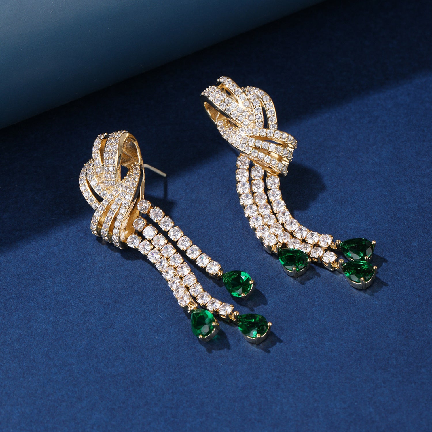 Elegant Tassel Cubic Zirconia Dangle Earrings for Women - Wedding, Party & Evening Jewelry Accessories - Perfect for Bridal, Prom & Special Occasions