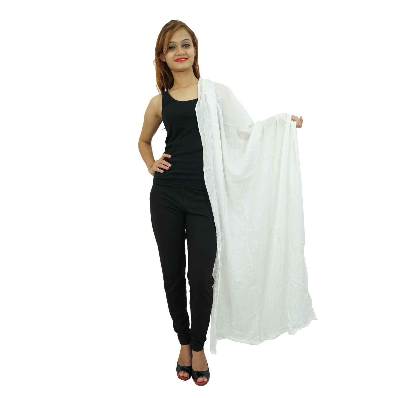 Soft Cotton Blend Dupatta Stole - Elegant Indian Scarf for Women, Lightweight Shawl Wrap, Versatile Chunni for Parties, Weddings & Daily Wear