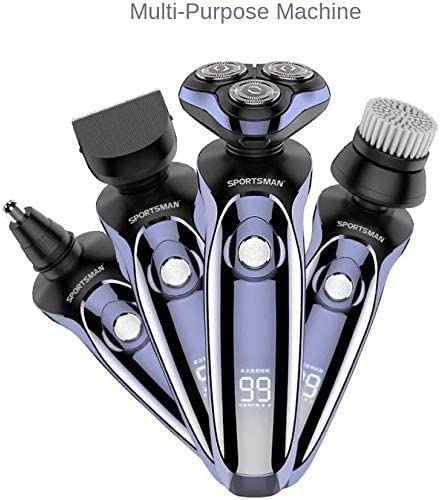 5-in-1 Electric Razor for Men - Rotary Shaver, Beard Trimmer, Nose Hair Trimmer, Wet & Dry Shaving - Perfect Gift for Dad, Husband & Boyfriend - Ideal for Travel, Home & Gym Use