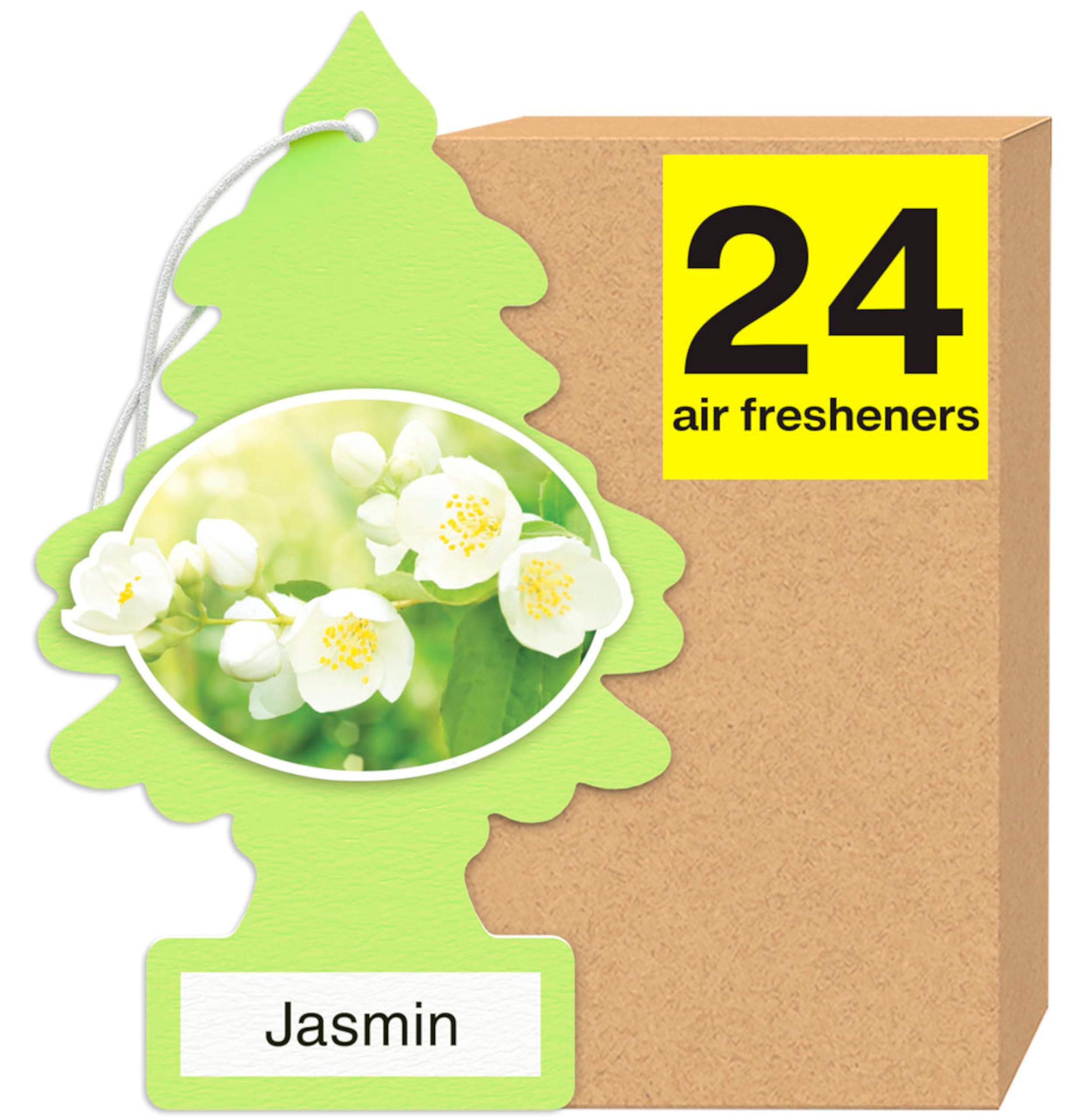 Little Trees Car Air Fresheners - 24 Pack Jasmine Scented Hanging Air Fresheners for Cars, Home & Office | Long Lasting Fragrance for Vehicle, Closet & Small Spaces
