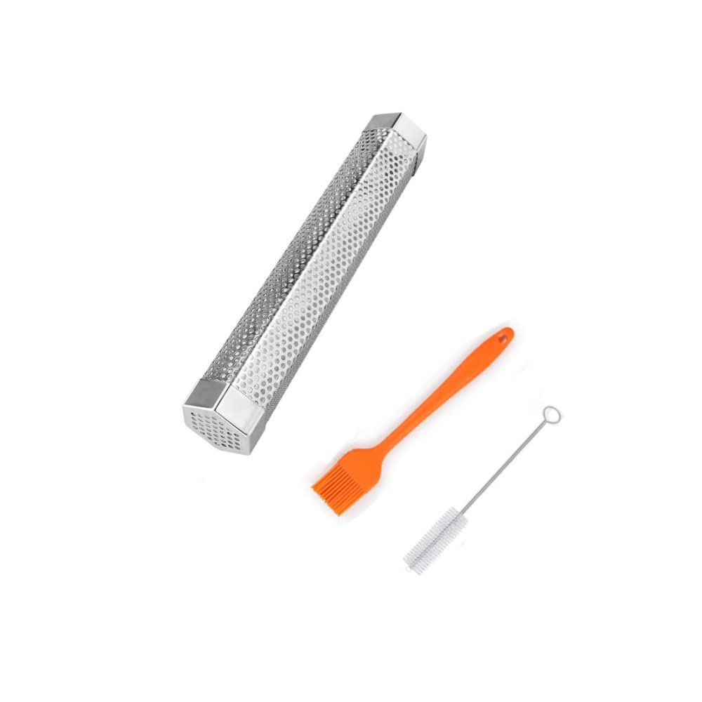 Stainless Steel Hexagon Smoker Tube for Charcoal & Electric BBQ - 12 Inch Cold & Hot Smoking for Meat, Vegetables - Perfect for Backyard Grilling, Camping & Outdoor Cooking