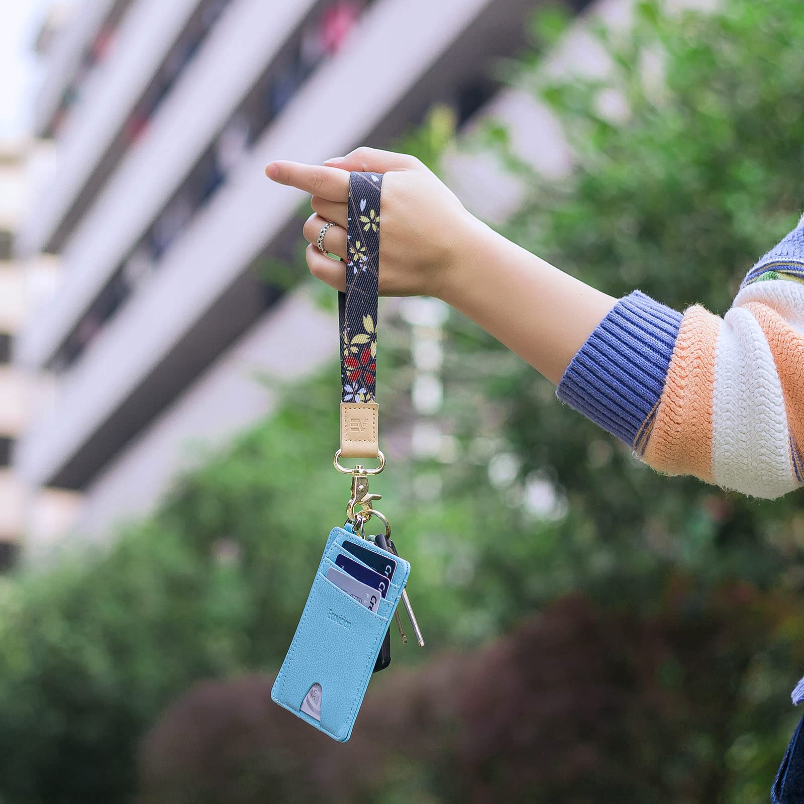 EcoVision 2-Pack Keychain Lanyards for Keys & Wristlet - Women's Key Holder with 4 Keyrings - Perfect for Work & Travel